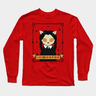 Creepy Cat Inspired by Wednesday Long Sleeve T-Shirt